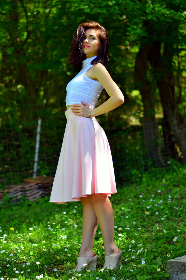 Pale Pink midi skirt
