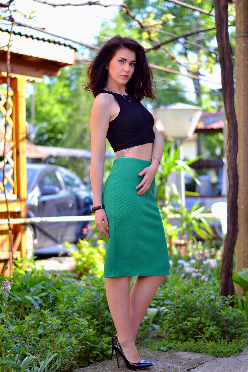 Green Pencil Skirt