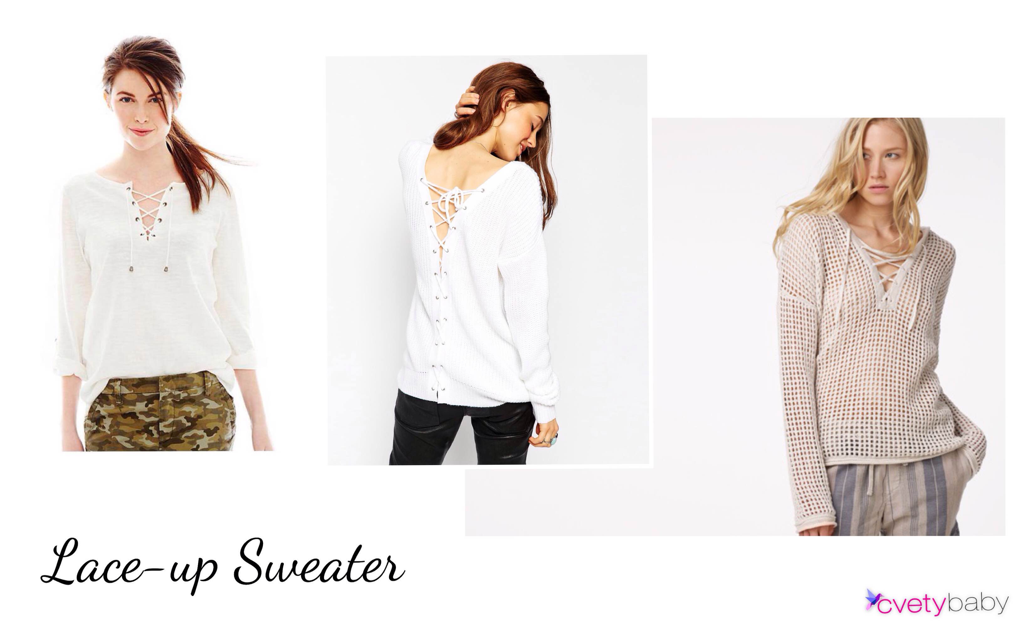 Must-have fall Lace-up Sweater